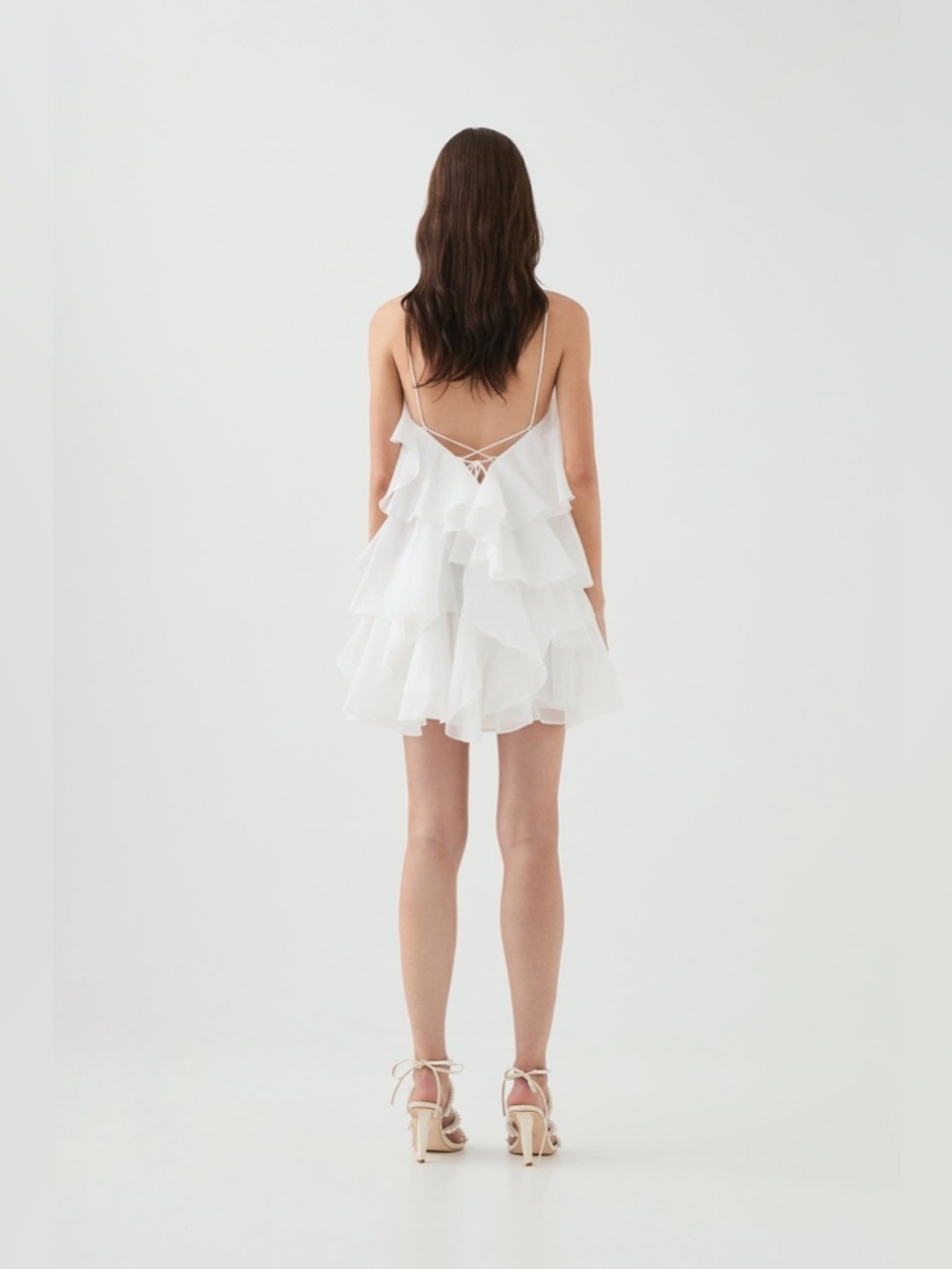 Aje White Ruffled One-Shoulder Mini Dress - Picture 2 of 16